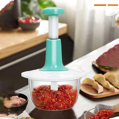 Manual Food Chopper Hand-Press