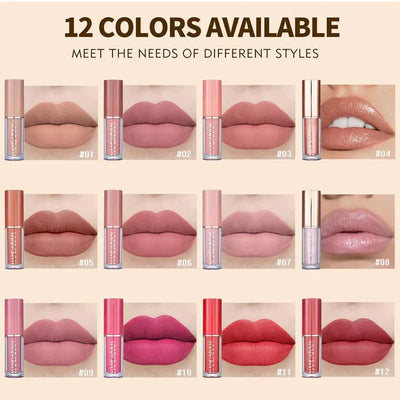 Crazy girl Professional Liquid Matte Lipstick | 12 pcs set Waterproof Long lasting  | Multicolor | 36 ml)